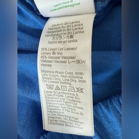 NWT J. Crew Factory Linen-Blend Pleated Wide Leg Crop Pant Blue Size 10 - Picture 7 of 11